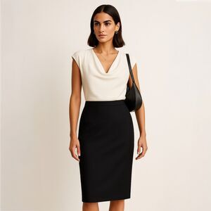 Marta Palmieri Vintage Italian Wool Pencil Skirt in Black